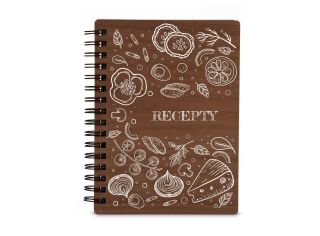 Dřevěný RECEPTÁŘ Zaznamenejte si své oblíbené recepty do elegantního dřevěného bloku a zápisníku na recepty RECEPTÁŘ,...
